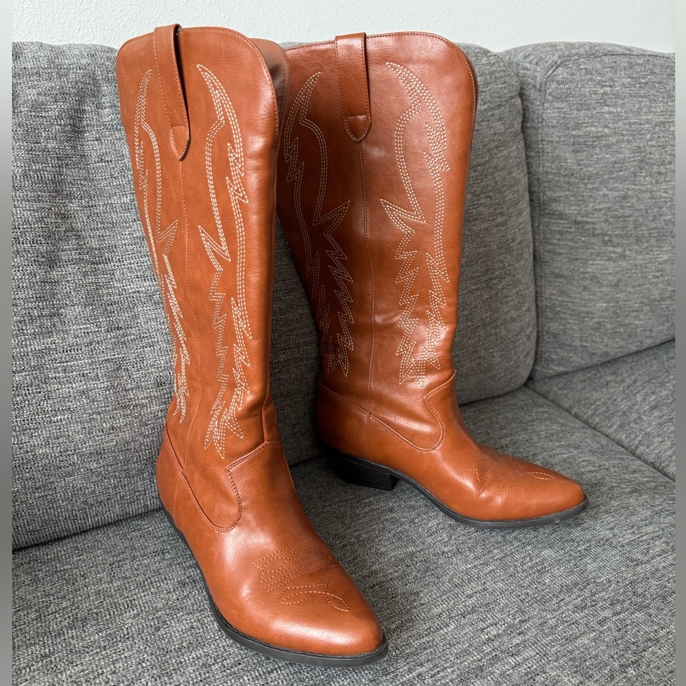 Brown Leather Cowboy Boots